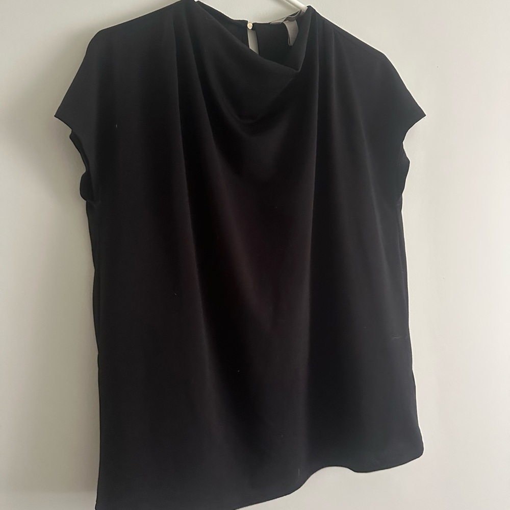 H&M Sophisticated Black Drape Blouse